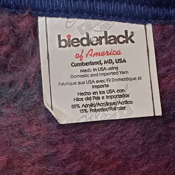 Biederlack Plaid Cuddle Wrap Stadium Blanket Wearable Throw Cover Zip Snap Up - Picture 3 of 4